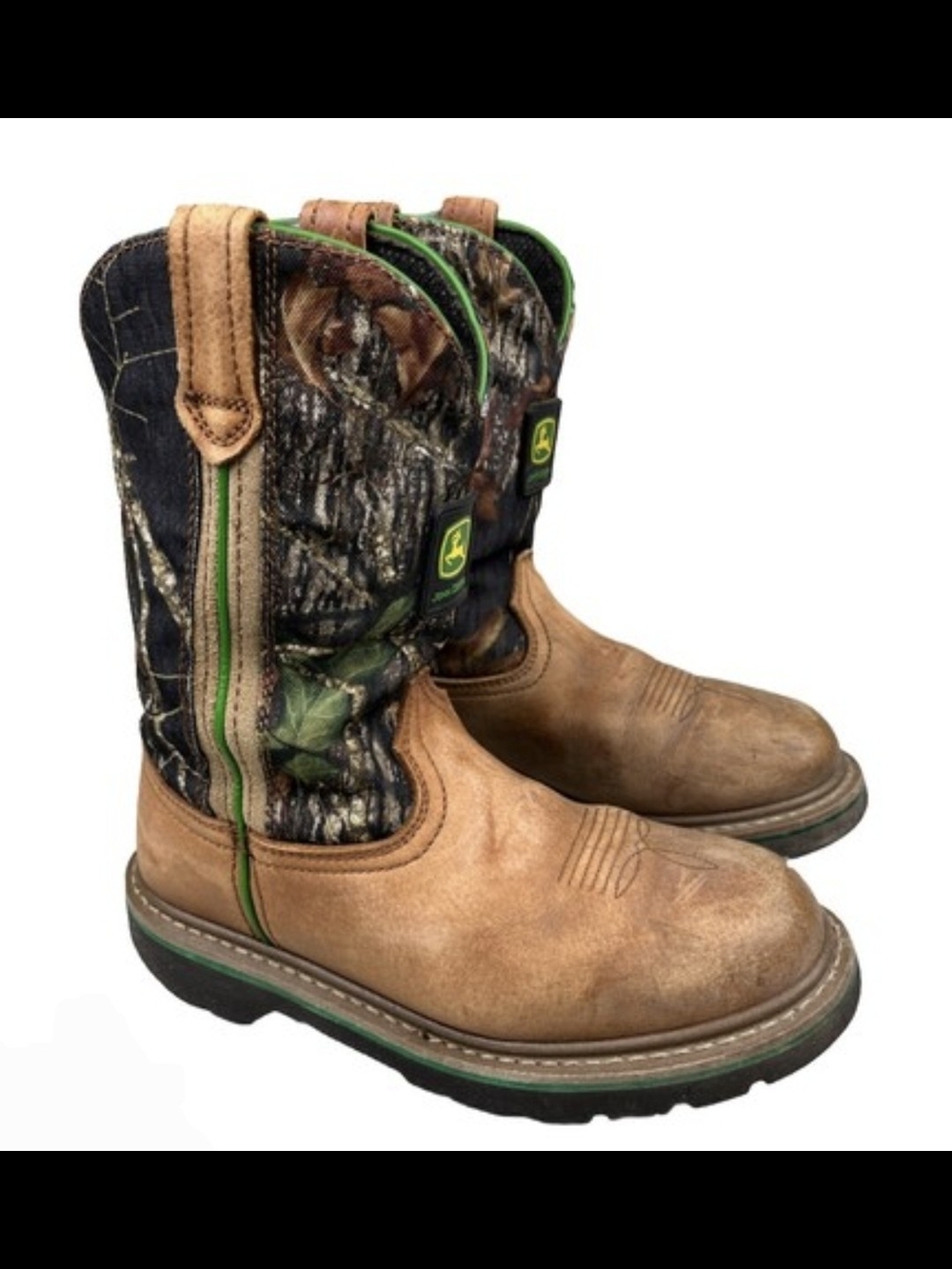 John Deere Brown & Green Camo Pull-On Work Boots